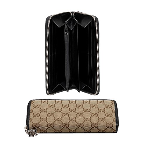 Brun Gucci Continental Porte-Monnaie Avec Verrouillage Charme G